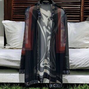 Alberto Makali Sheer Artsy Cardigan Gothic Fairy Whimsical Grunge Size M